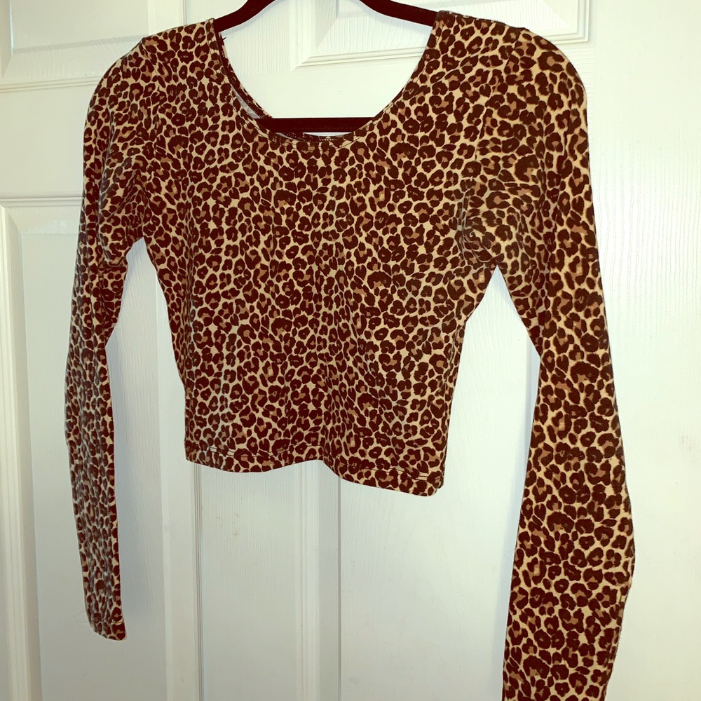 American apparel leopard print crop top